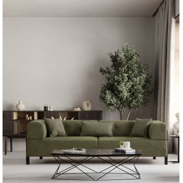 Canapea fixă 3 locuri Gio, Diverse culori, 93x66x75 cm - Verde