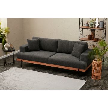 Canapea fixă 3 locuri Liva, Diverse culori, Diverse dimensiuni - Antracit / 227x94x76 cm