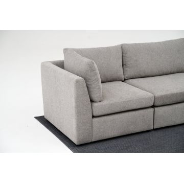 Canapea fixă 3 locuri Mottona 3-Seat, Diverse culori, 90x90x84 cm - Gri deschis