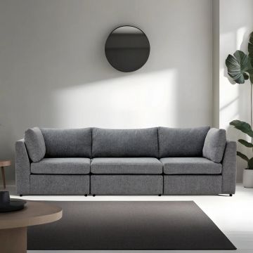 Canapea fixă 3 locuri Mottona 3-Seat, Diverse culori, 90x90x84 cm - Gri