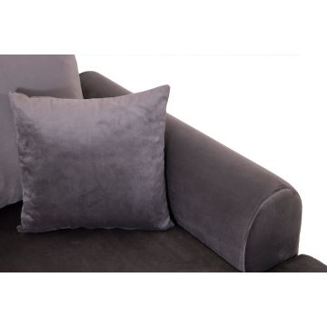 Canapea fixă 3 locuri Nero - NQ6-160, Gri închis, 220x90x68 cm - Gri