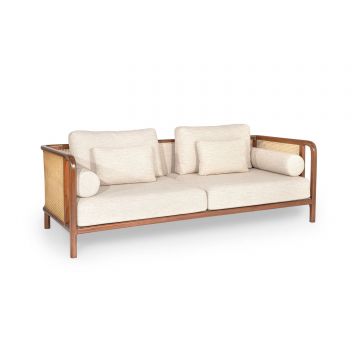 Canapea fixă 3 locuri Peanut, Crem, 230x94x70 cm - Crem