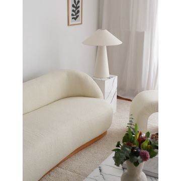 Canapea fixă 3 locuri Slon, Alb, 225x88x75 cm - Alb