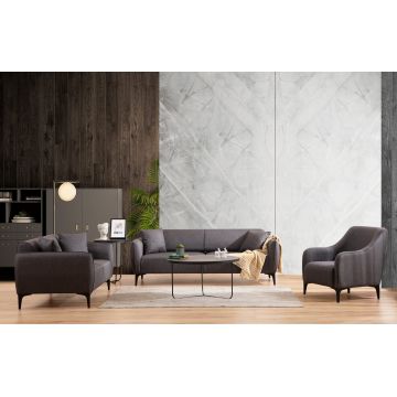 Canapea fixă Belissimo, Diverse culori, Diverse configurații, Diverse dimensiuni - Gri închis / 3 locuri / 220x95x67 cm
