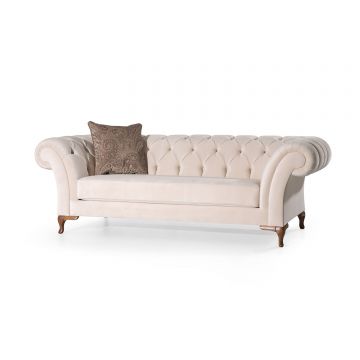 Canapea fixă Bianca, Crem, Diverse configurații, Diverse dimensiuni - 2 locuri / 205x100x75 cm