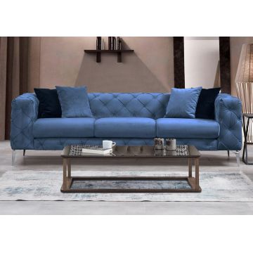 Canapea fixă Como, Diverse culori, Diverse configurații, Diverse dimensiuni - Albastru / 3 locuri / 237x90x73 cm