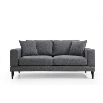 Canapea Fixa cu 2 Locuri Biutiful, Gri Inchis, 180 x 85 x 90 cm - Gri
