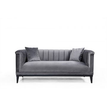 Canapea Fixa cu 2 Locuri Trendy, Gri Inchis, 190 x 89 x 79 cm - Gri