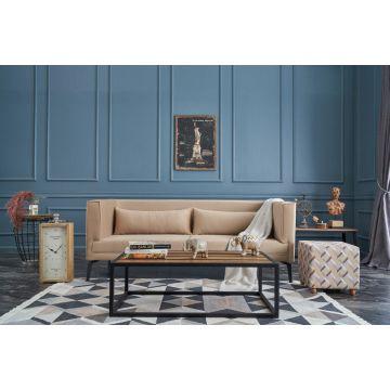 Canapea Fixa cu 3 Locuri Ardosa, 197 x 76 x 81 cm - Crem