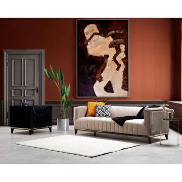 Canapea Fixa cu  3 Locuri Lux  Willy, 222 x 75 x 89 cm - Bej
