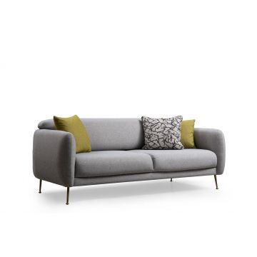 Canapea Fixa cu 3 Locuri Sevilla, 214 x 85 x 98 cm - Gri