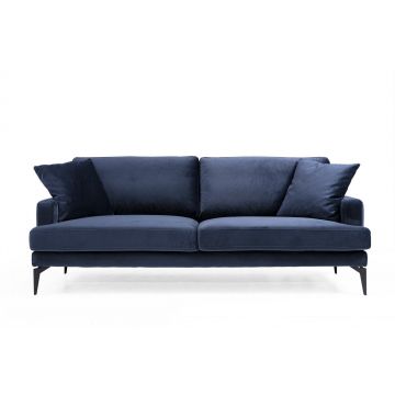 Canapea Fixa cu 3 Locuri Yase, 205 x 88 x 90 cm - Albastru