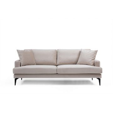 Canapea Fixa cu 3 Locuri Yase, 205 x 88 x 90 cm - Bej