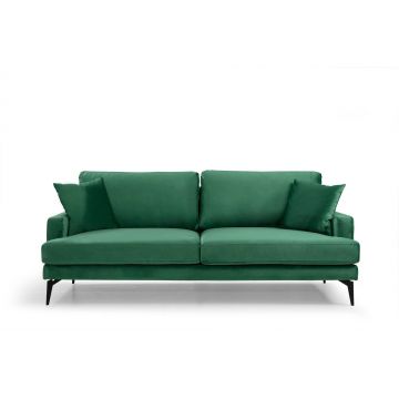 Canapea Fixa cu 3 Locuri Yase, 205 x 88 x 90 cm - Verde