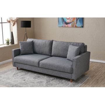 Canapea fixă Eva, Diverse culori, Diverse configurații, Diverse dimensiuni - Gri / 3 locuri / 210x90x82 cm