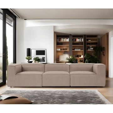 Canapea fixă Fora, Diverse culori, Diverse configurații, Diverse dimensiuni - Maro / 3 locuri / 297x105x66 cm