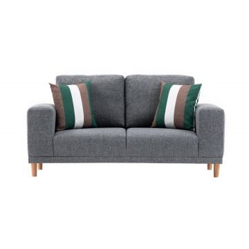 Canapea fixă Franz, Diverse culori, Diverse configurații, Diverse dimensiuni - Gri / 2 locuri / 162x82x87 cm