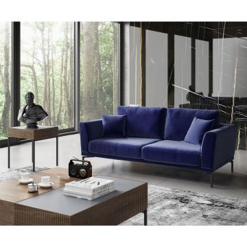 Canapea fixă Jade, Albastru, Diverse configurații, Diverse dimensiuni - 2 locuri / 190x94x82 cm