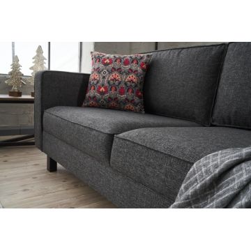 Canapea fixă Kale Linen, Diverse culori, Diverse configurații, Diverse dimensiuni - Antracit / 2 locuri / 180x91x83 cm