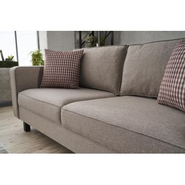 Canapea fixă Kale Linen, Diverse culori, Diverse configurații, Diverse dimensiuni - Crem / 2 locuri / 180x91x83 cm