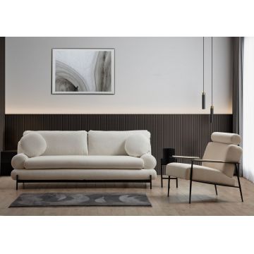 Canapea fixă Livorno, Alb, Diverse configurații, Diverse dimensiuni - 3 locuri / 230x92x85 cm
