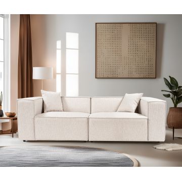 Canapea fixă Lora, Diverse culori, Diverse configurații, 108x74x65 cm - Maro deschis / 2 locuri