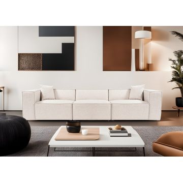 Canapea fixă Lora, Diverse culori, Diverse configurații, 108x74x65 cm - Maro deschis / 3 locuri
