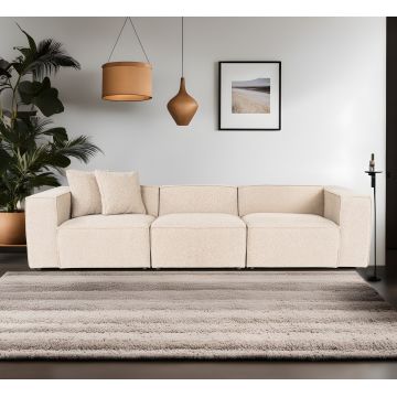 Canapea fixă Lora, Diverse culori, Diverse configurații, 108x74x65 cm - Piersică / 3 locuri