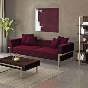 Canapea fixă Magenta, Diverse culori, Diverse configurații, Diverse dimensiuni - Roșu / 2 locuri / 204x94x68 cm
