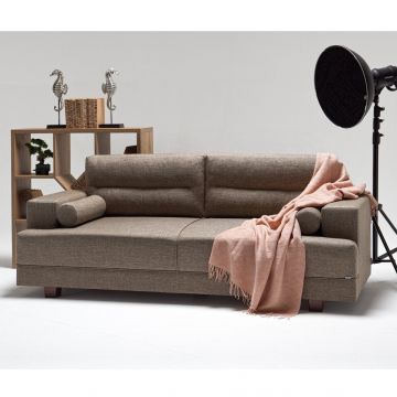 Canapea fixă Oslo, Diverse culori, Diverse configurații, 210x78x85 cm - Maro / 3 locuri