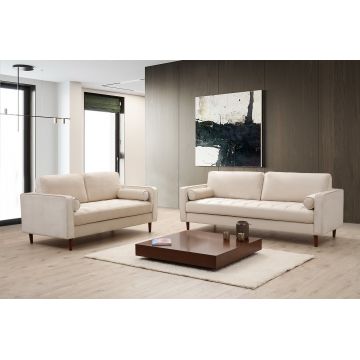 Canapea fixă Rome, Diverse culori, Diverse configurații, Ø10x70 cm - Bej / 2 locuri