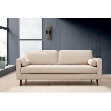 Canapea fixă Rome, Diverse culori, Diverse configurații, Ø10x70 cm - Bej / 3 locuri