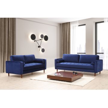 Canapea fixă Rome, Diverse culori, Diverse configurații, Ø10x70 cm - Bleumarin / 2 locuri