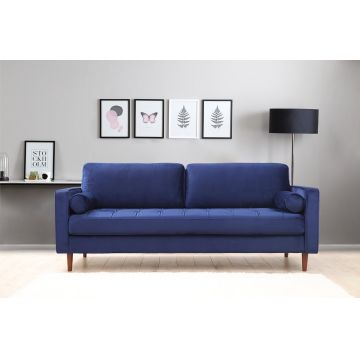 Canapea fixă Rome, Diverse culori, Diverse configurații, Ø10x70 cm - Bleumarin / 3 locuri