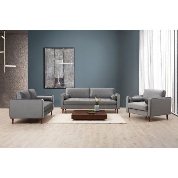 Canapea fixă Rome, Diverse culori, Diverse configurații, Ø10x70 cm - Gri deschis / 2 locuri