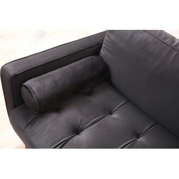 Canapea fixă Rome, Diverse culori, Diverse configurații, Ø10x70 cm - Negru - Stejar / 3 locuri
