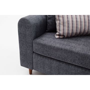 Canapea fixă Salem, Diverse culori, Diverse configurații, Diverse dimensiuni - Antracit / 3 locuri / 211x83x86 cm
