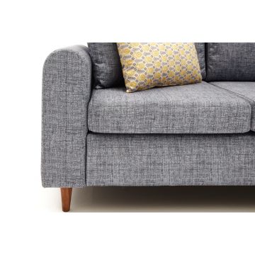 Canapea fixă Salem, Diverse culori, Diverse configurații, Diverse dimensiuni - Gri / 3 locuri / 211x83x86 cm