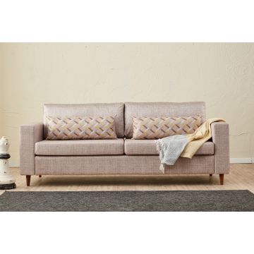Canapea fixă Step, Diverse culori, Diverse configurații, Diverse dimensiuni - Crem / 3 locuri / 211x83x86 cm