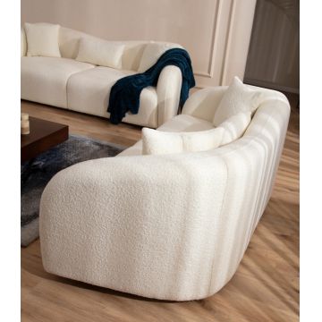 Canapea fixă Venedik, Crem, Diverse configurații, Diverse dimensiuni - 2 locuri / 190x91x76 cm