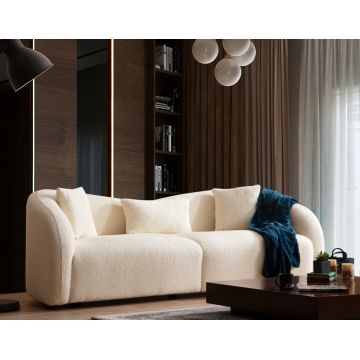 Canapea fixă Venedik, Crem, Diverse configurații, Diverse dimensiuni - 3 locuri / 236x91x76 cm