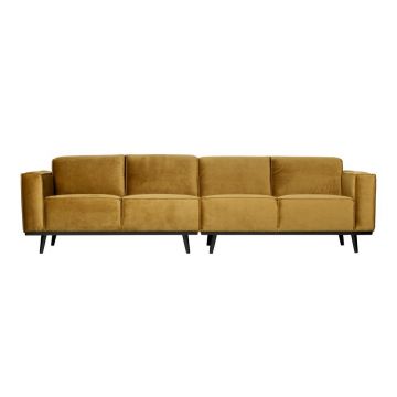 Canapea galbenă cu tapițerie din catifea 280 cm Statement – WOOOD
