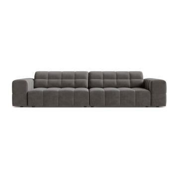 Canapea gri cu tapițerie din catifea 252 cm Chicago – Cosmopolitan Design