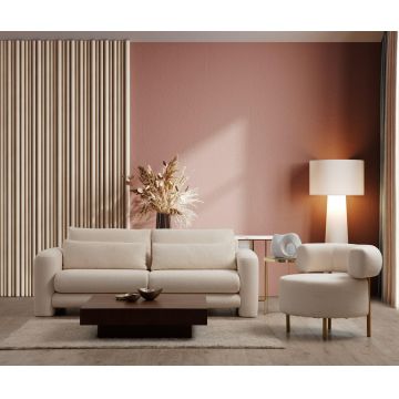 Canapea Lux 2 locuri Lily, 180 x 73 x 97 cm - Crem
