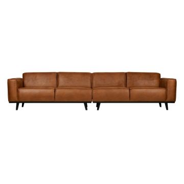 Canapea maro cu tapițerie din imitație de piele 372 cm Statement – WOOOD