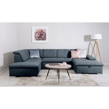 Canapea Modulară, textil, albastru închis