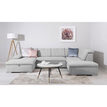 Canapea Modulară, textil, gri deschis