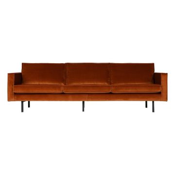 Canapea portocalie cu tapițerie din catifea 277 cm Rodeo – WOOOD