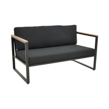 Canapea Two-seater sofa Aurelio, Negru, 130x74x63 cm - Negru