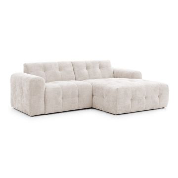 Colțar crem (cu colț pe partea dreaptă/cu șezlong) Melva – Ropez